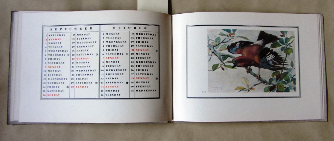 D. Stempel Ltd.:  Calendar for the Year 1928. With six (full paged) Pictures of Birds after Paintings of Professor F. W. Kleukens and an Annex of Selected English and American Poems Printed and Published by the D. Stempel Ltd., Type-Foundry, Frankfort on the Main. 