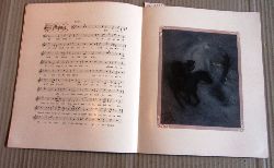 Anonym:  Schubert-Kalender für 1909. 12 Lieder von Franz Schubert. Mit 12 tls. farb. ganzs. Illustrationen von Hans Printz. Mit Noten und floralem Buchschmuck. 