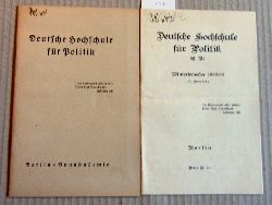 Anonym:  Deutsche Hochschule für Politik. Mit Vorlesungsverzeichnis 1920/21. 