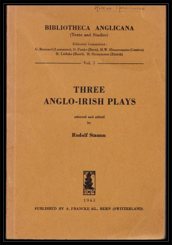 Stamm, Rudolf (ed.)  Three Anglo-Irish Plays 
