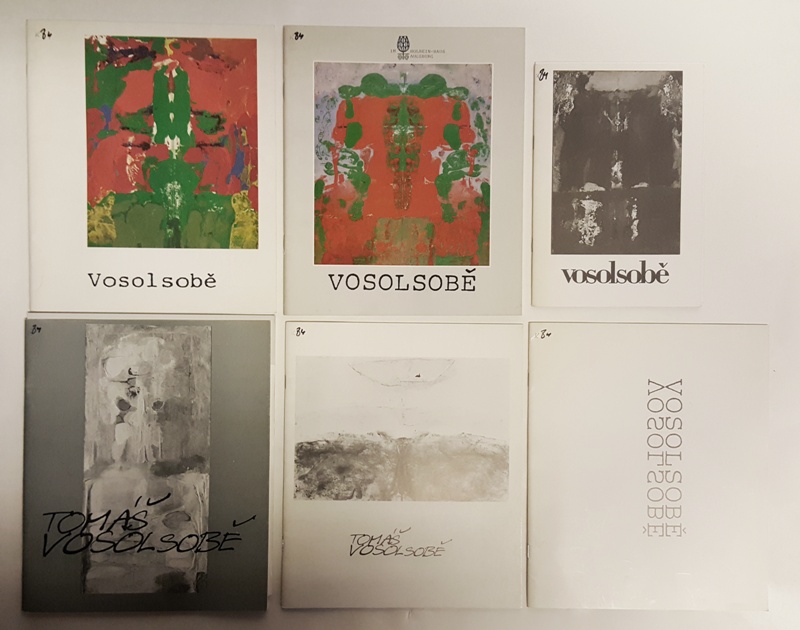 Vosolsobe, Tomas -  6 Ausstellungskataloge aus den 1980er Jahren in Augsburg, Herzogenbuchsee, Novara, Bern, Zürich und Trier. 