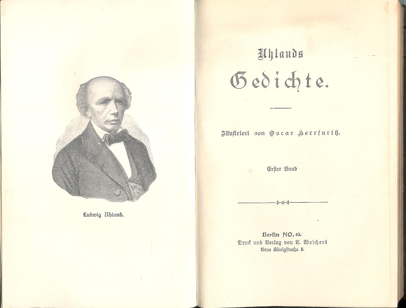 Uhland, Ludwig  Gedichte. Illustriert von Oscar Herrfurth. Bd. 1. 