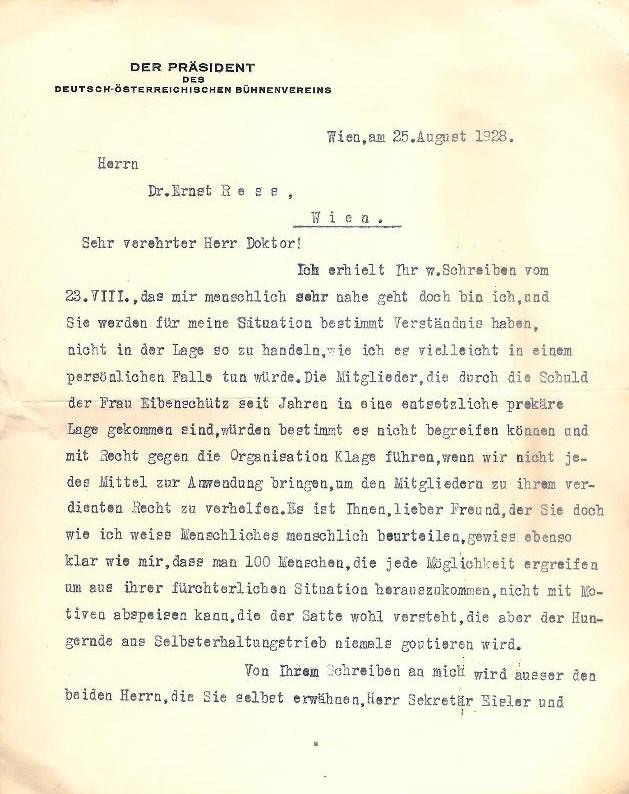 Stark, Ludwig  Masch. Brief mit eigenhändiger Unterschrift von Ludwig Stark an einen Dr. Ress vom 25. VIII. 1928. 