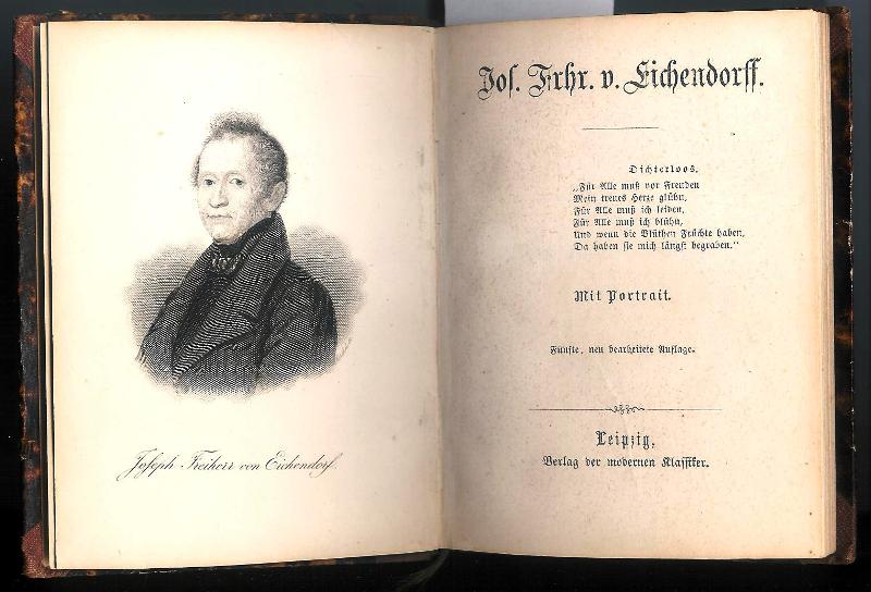   Joseph Freiherr von Eichendorff. Mit Portrait. Fünfte, neu bearbeitete Auflage. 