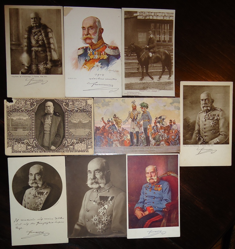Franz Joseph -  Postkartenkovolut 9 Karten. 