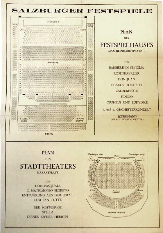 Salzburger Festspiele  Plan des Festspielhauses, Max Reinhardtplatz 1. 