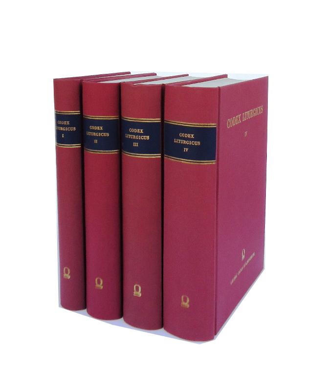 Daniel, Hermann Adalbert  Codex liturgicus ecclesiae universae in epitomen redactus. Komplett in 4 Bänden. Reprografischer Nachdruck der Ausgabe Leipzig 1847. 