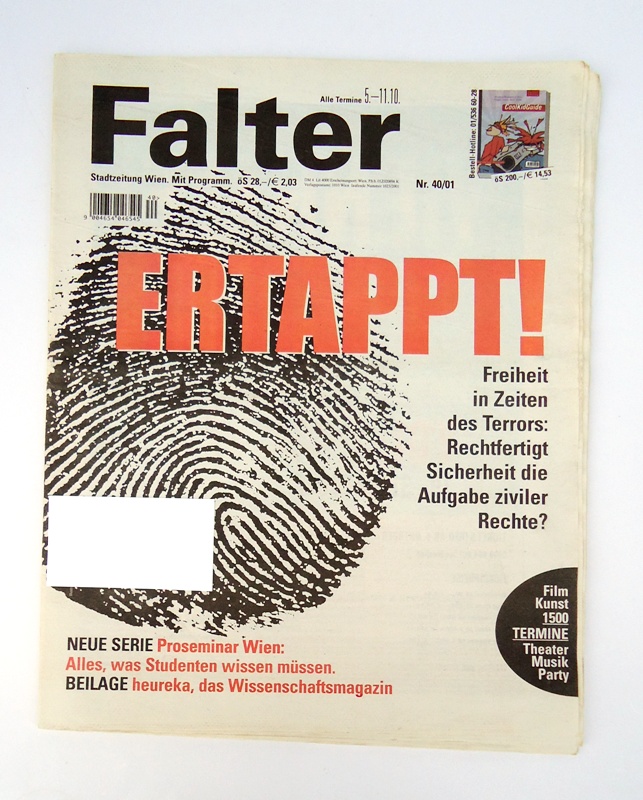 Der Falter. Stadtzeitung Wien  22 komplette Jahrgänge 1995-2016, ca. 1150 Hefte. 