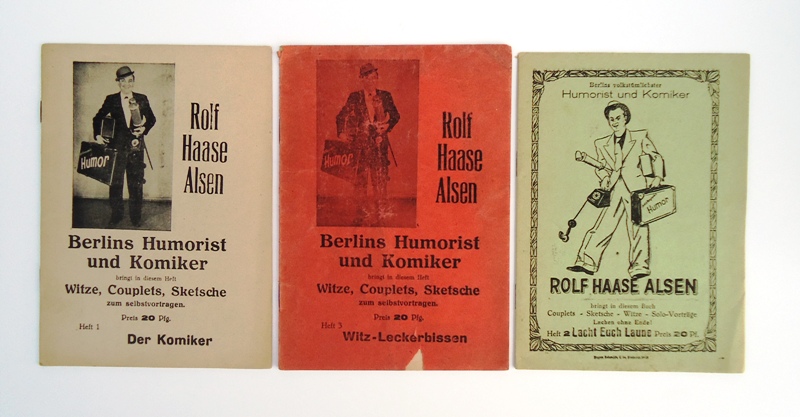 Hasse-Alsen, Rolf  3 Hefte - Berlins Humorist und Komiker bringt Witze, Couplets, Sketsche zum selbstvortragen. 