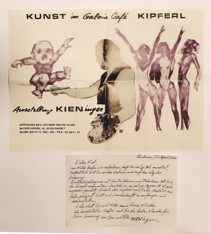 Kieninger, Felix  Ausstellungsplakat und eigenhändiger Brief. 