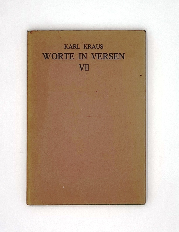 Kraus, Karl  Worte in Versen VII. 