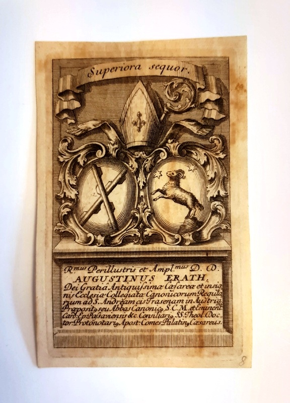 Erath, Augustin (Eigner, 1648-1719)  Exlibris ca. 1690. 