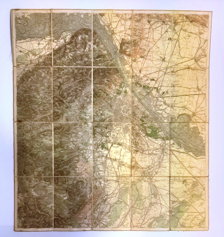 WIENPLAN (UMGEBUNG) 1906 -  Umgebungskarte von Wien. Im Maße 1:75 000. 