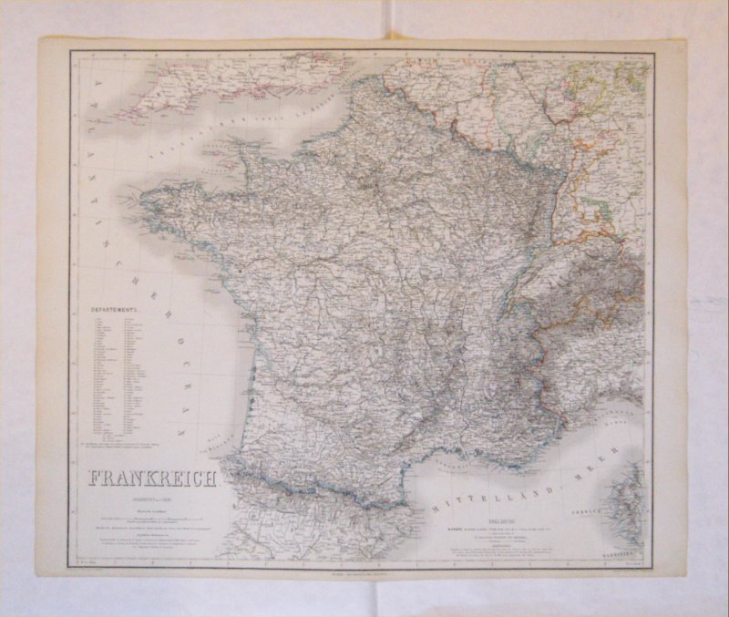 Frankreich - Landkarte  Frankreich. 
