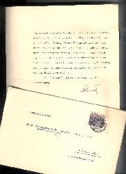 Schmitz, Richard  Maschinengeschriebener Brief mit eigenhndiger Unterschrift von Richard Schmitz. 