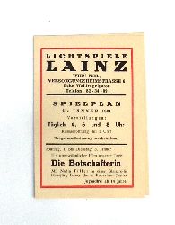 Wiener Kino -  Lichtspiele Lainz, Wien XIII. Spielplan für Jänner 1961. 