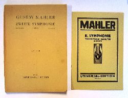 Mahler, Gustav  2 Bnde - 1. Zweite Symphonie. Do mineur, c moll, c minor. Partitur - 2. II. Symphonie. Thematische Analyse (R. Specht). 