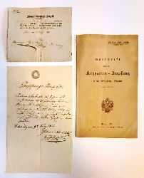 Kuhpockenimpfung 1836-1842 (3 Teile). Vorschrift und 2 Impfzeugnisse.  Vorschrift 1836 und 2 Impfzeugnisse. 