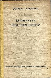 Swoboda, Enrst  Kommentar zum Pregesetz. 2. Auflage. Neu bearbeitet von Rudolf Hartmann. 