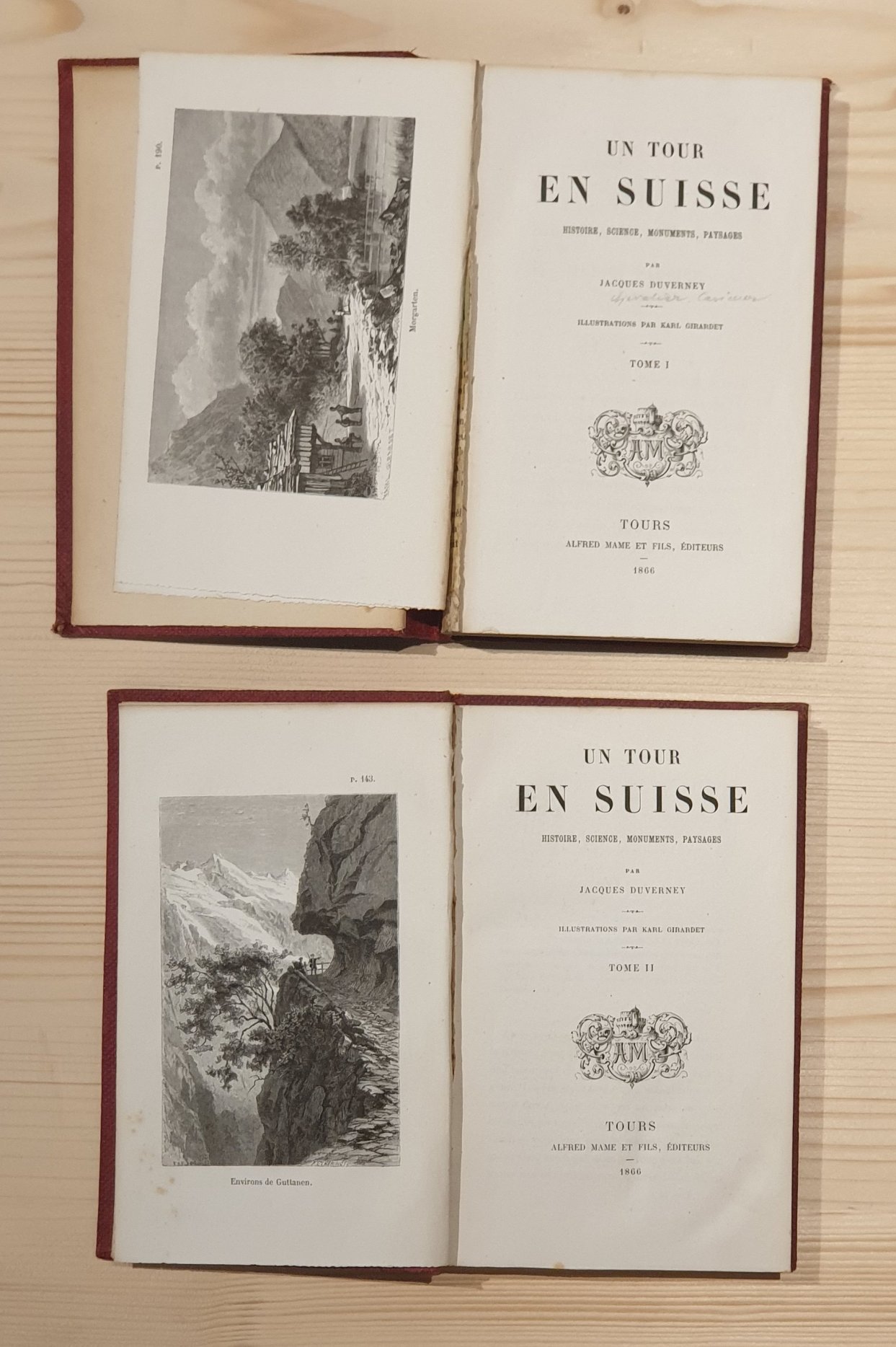 Duverney, Jaques:  Un Tour En Suisse Histoire, Science, Monuments, Paysages. Illustrations par Karl Girardet. 