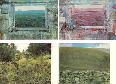 LOUIS (Louis G. N. Busman)  4 Gemälde - Postkarten : Arbeitsfeld ohne Fluchtstab / Arbeitsfeld für Gartow / Westkreuz I / PAZ XI 