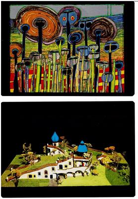 Hundertwasser, Friedensreich / Joram Harel (Hrsg.)  Hundertwasser 29 Postkarten (verschiedene Motive) 