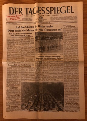 Hädler, Christian u. a. (Hrsg.)  Der Tagesspiegel Nr. 13418 / 45. Jahrgang - Sonnabend, 11. November 1989 