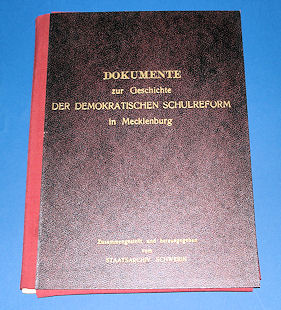 Höppner, Franz:  Dokumente zur Geschichte der Demokratischen Schulreform in Mecklenburg. 