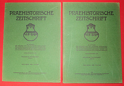 Unverzagt, Wilhelm (Hrsg.):  Praehistorische Zeitschrift. Bd. 23. 1932 in den Heften 1/2 und 3/4. 