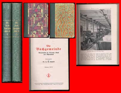 Schmidt, C. W. (Hrsg.):  Die Buchgemeinde. Monatshefte für Literatur, Kunst und Wissenschaft. Jg. 1930/31 in 2 Bd. 