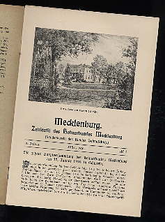   Mecklenburg. Zeitschrift des Heimatbundes Mecklenburg. 11. Jg. (nur) Heft 1. 
