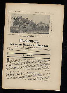   Mecklenburg. Zeitschrift des Heimatbundes Mecklenburg. 20. Jg. (nur) Heft 1. 