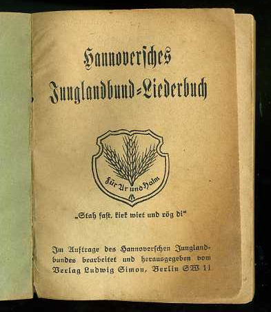   Hannoversches Junglandbund-Liederbuch. 