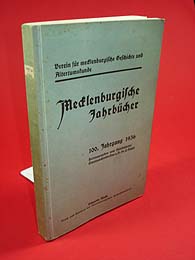 Stuhr, Friedrich (Hrsg.):  Mecklenburgische Jahrbücher Jg. 100, 1936. 