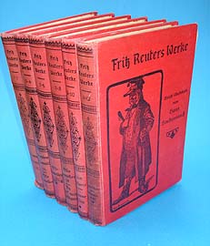 Reuter, Fritz:  Fritz Reuters gesammelte Werke. Herausgegeben von Hans Reincke. Mit Illustrationen von Hans Stubenrauch. 12 Teile in 6 Bänden. 