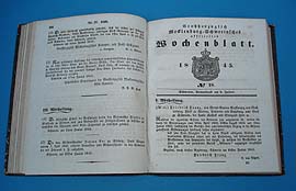   Großherzoglich Mecklenburg-Schwerinsches officelles Wochenblatt 1845. 1. bis 35. Stück. 
