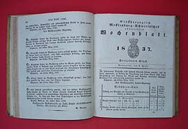   Großherzoglich Mecklenburg-Schwerinsches officelles Wochenblatt 1837. 2. bis 32., 35. und 37. bis 49. Stück. 