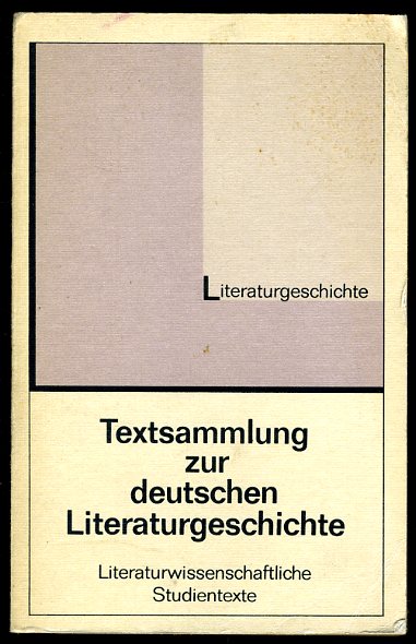 Schäfer, Klaus:  Textsammlung zur deutschen Literaturgeschichte. Literaturwissenschaftliche Studientexte. 