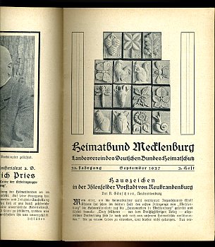   Mecklenburg. Zeitschrift des Heimatbundes Mecklenburg. 32. Jg. (nur) Heft 3. 