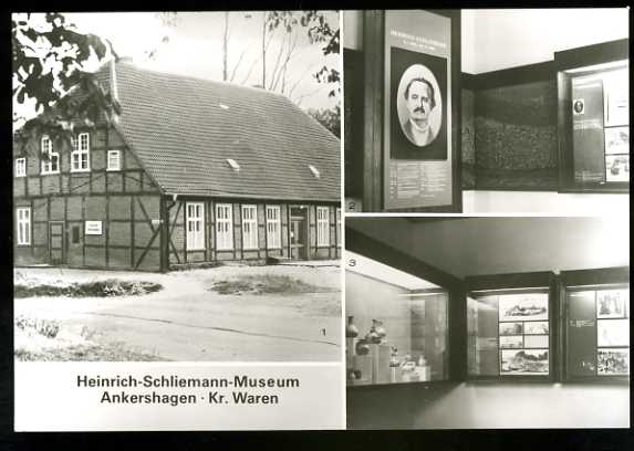   Heinrich-Schliemann-Museum Ankershagen Kr. Waren. Pfarrhaus mit Schliemann-Museum, Ausstellungsräume. 
