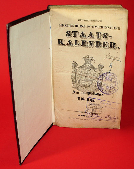   Großherzoglich Mecklenburg-Schwerinscher Staats-Kalender. 1846. 