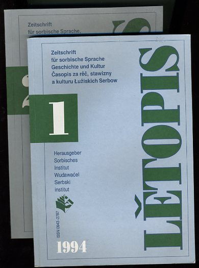   LETOPIS.  Zeitschrift für sorbische Sprache, Geschichte und Kultur. Jg. 1994 in 2 Teilen. 