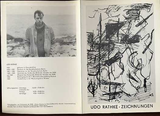 Rathke, Udo:  Udo Rathke Zeichnungen - Ausstellungsprospekt mit 4 Grafiken, einem Foto des Künstlers und Kurzbiographie. 