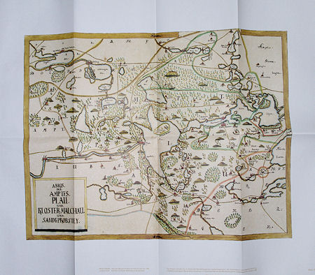   Karte. Amt Plau und Kloster Malchow und Sandpropstei. Aus dem Mecklenburg-Atlas des Bertram Christian von Hoinckhusen (um 1700) 