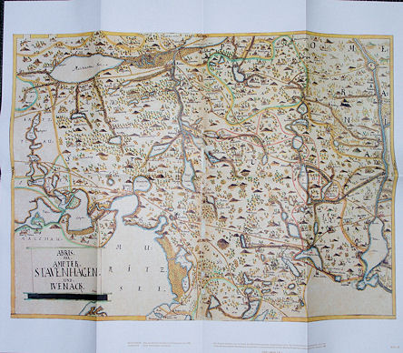   Karte. Ämter Stavenhagen und Ivenack. Aus dem Mecklenburg-Atlas des Bertram Christian von Hoinckhusen (um 1700) 