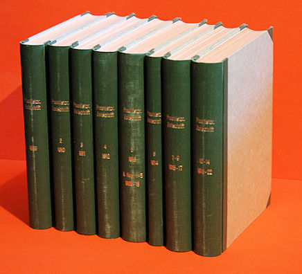 Schuchhardt, Carl, K. Schumacher und H. Seger (Hrsg.):  Praehistorische Zeitschrift. Bd. 1-14, 1909-1922, gebunden in 8 Bänden. 