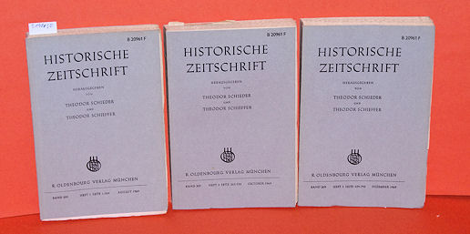 Schieder, Theodor und Theodor Schieffer (Hrsg.):  Historische Zeitschrift. Band 209 in 3 Teilbänden. 