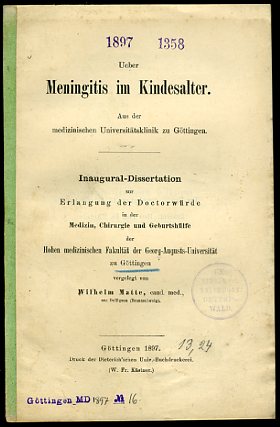 Matte, Wilhelm:  Ueber Meningitis im Kindesalter. 