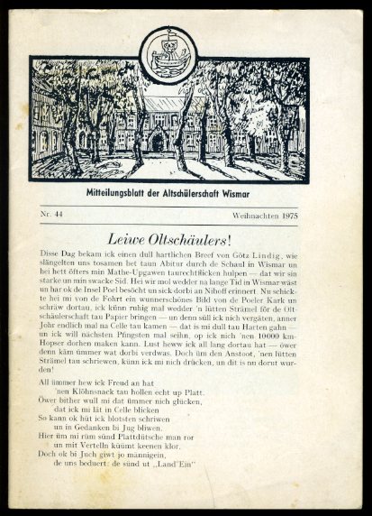   Mitteilungsblatt der Altschülerschaft Wismar 44. 