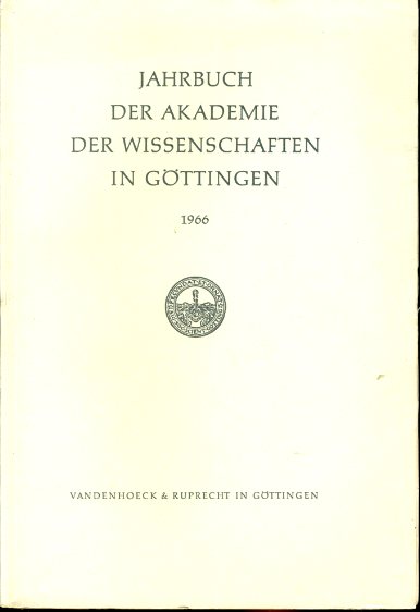   Jahrbuch der Akademie der Wissenschaften in Göttingen für das Jahr 1966. 